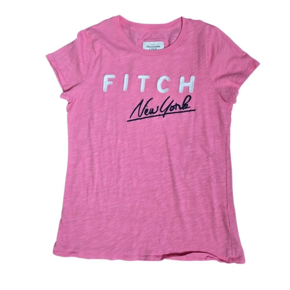Y2K 2000s Abercrombie & Fitch Pink Short Sleeve T-shirt New York Large